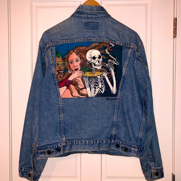 Vintage hand-painted Levi’s denim jean jacket